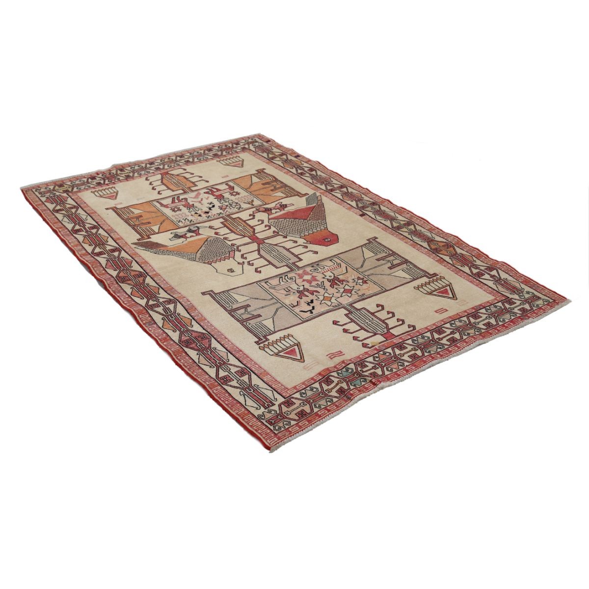 Silki 4x6 Hand Woven Washable Silk Rug - Colorful