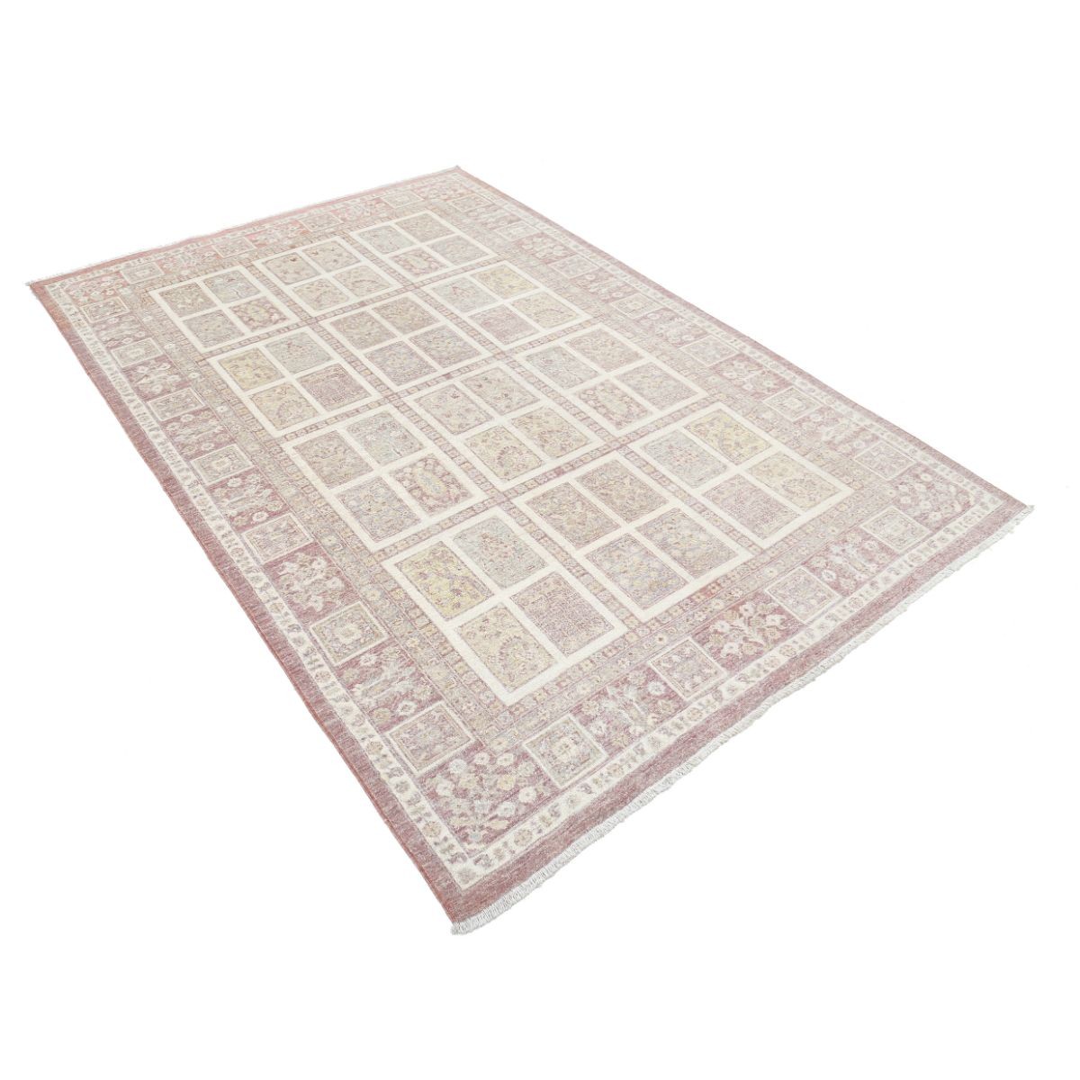 Bakhtiari 5x8 Handmade Double Knotted Washable Wool Rug - Soft Hues