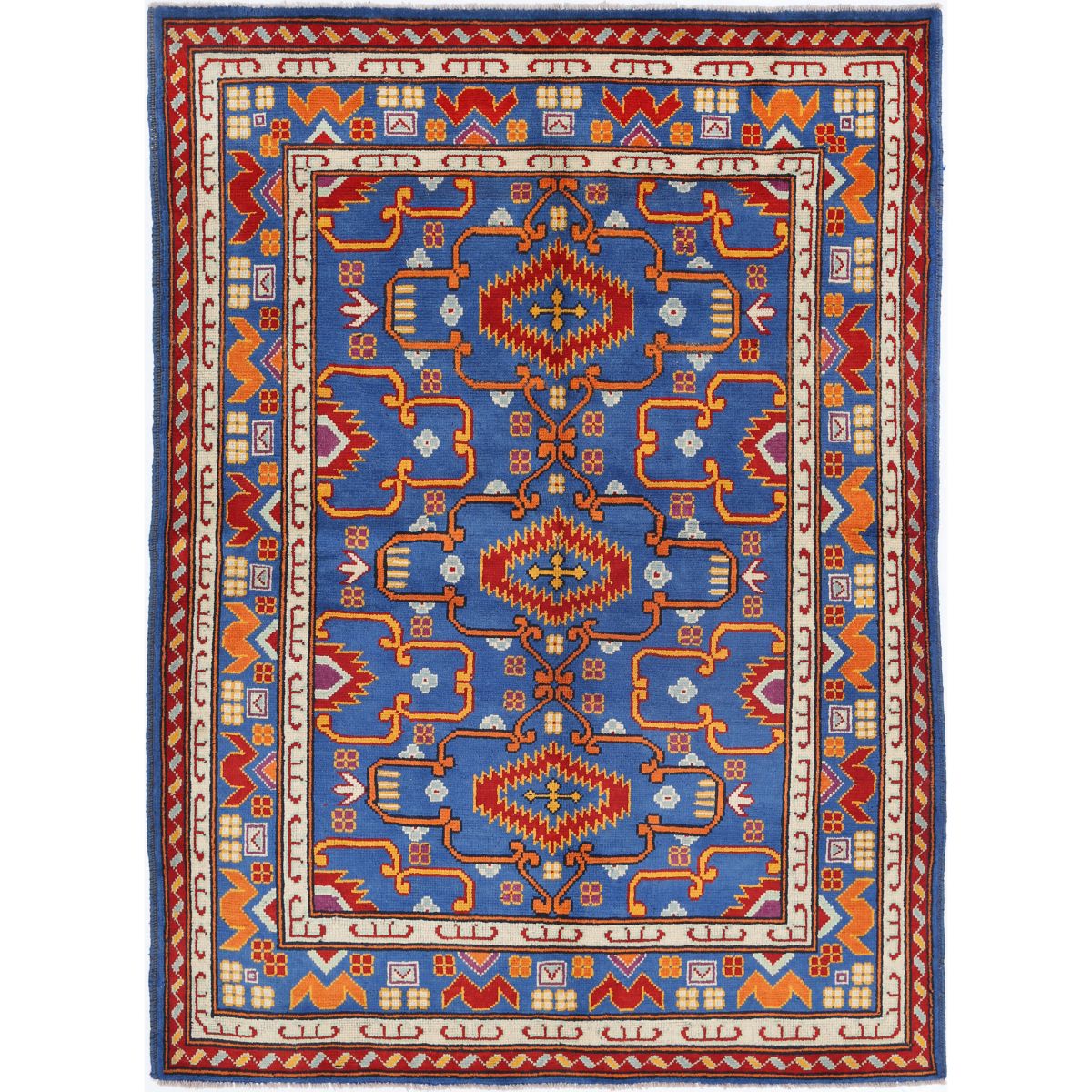 Revival 6x8 Handmade Double Knotted Washable Wool Rug - Colorful