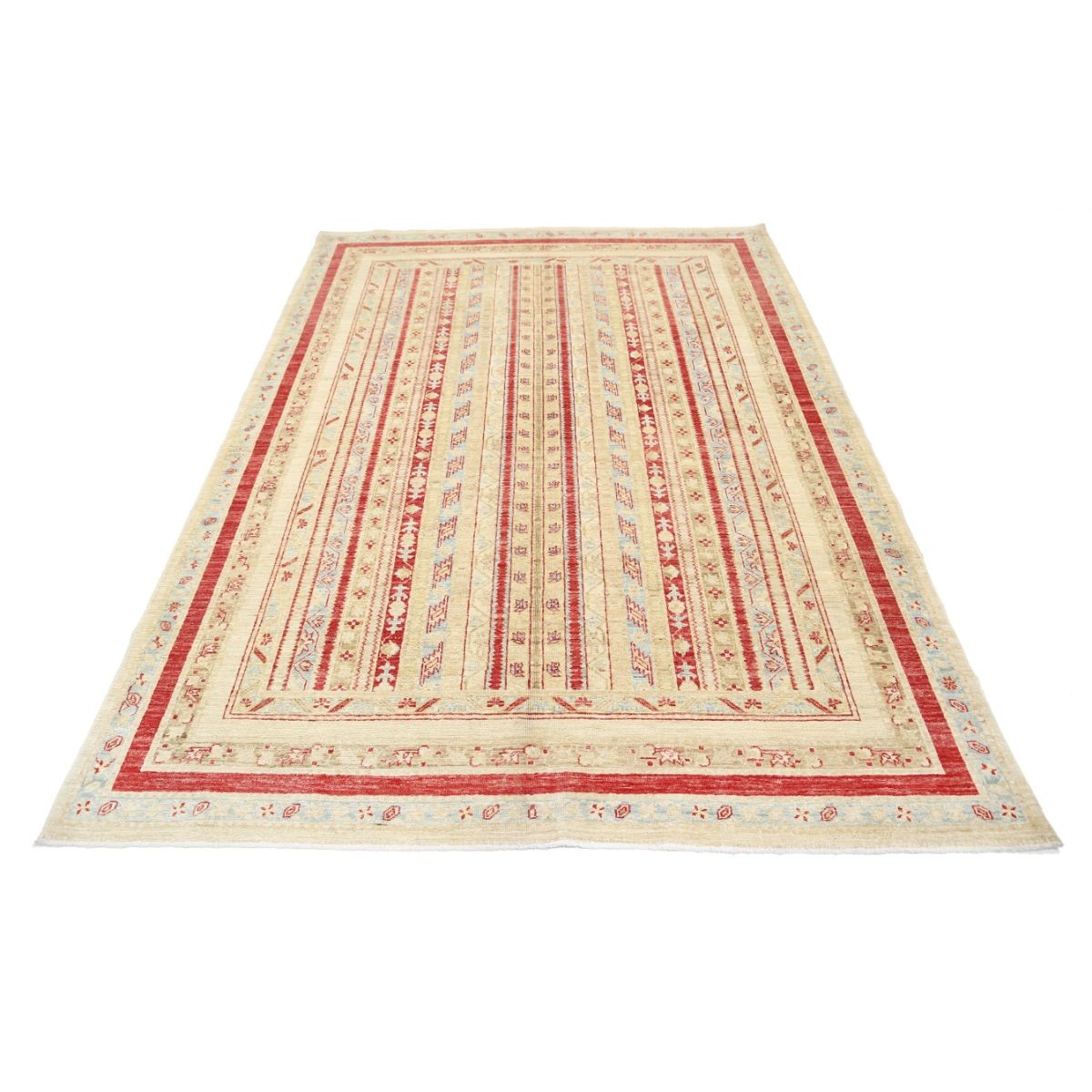 Shaal 6x8 Handmade Double Knotted Washable Wool Rug - Colorful
