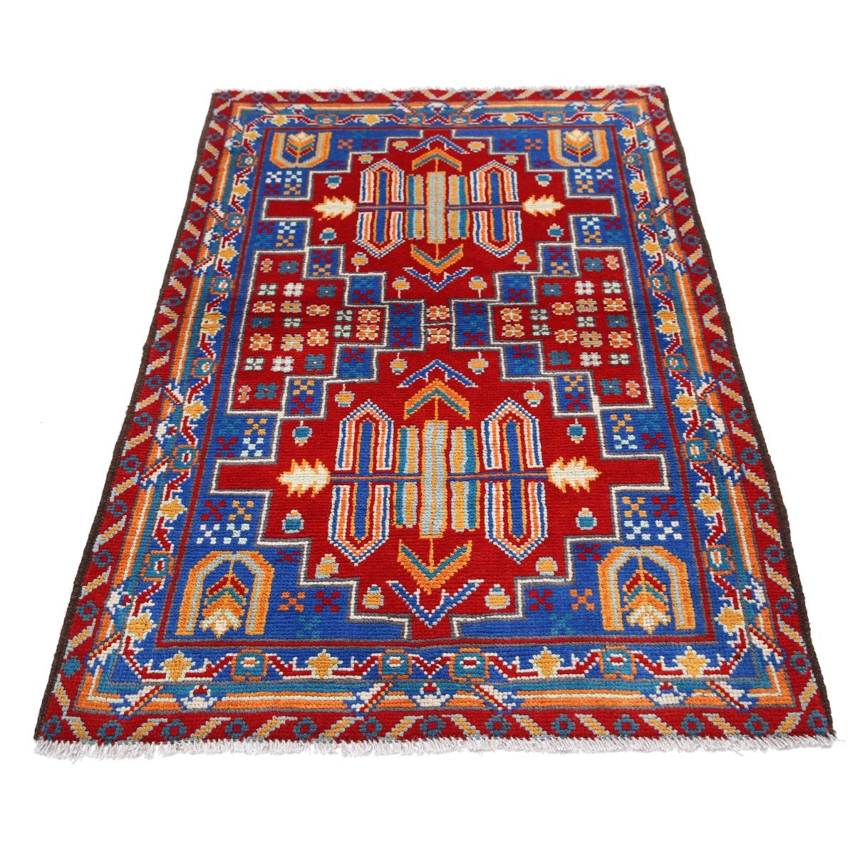Revival 3x5 Handmade Double Knotted Washable Wool Rug - Colorful