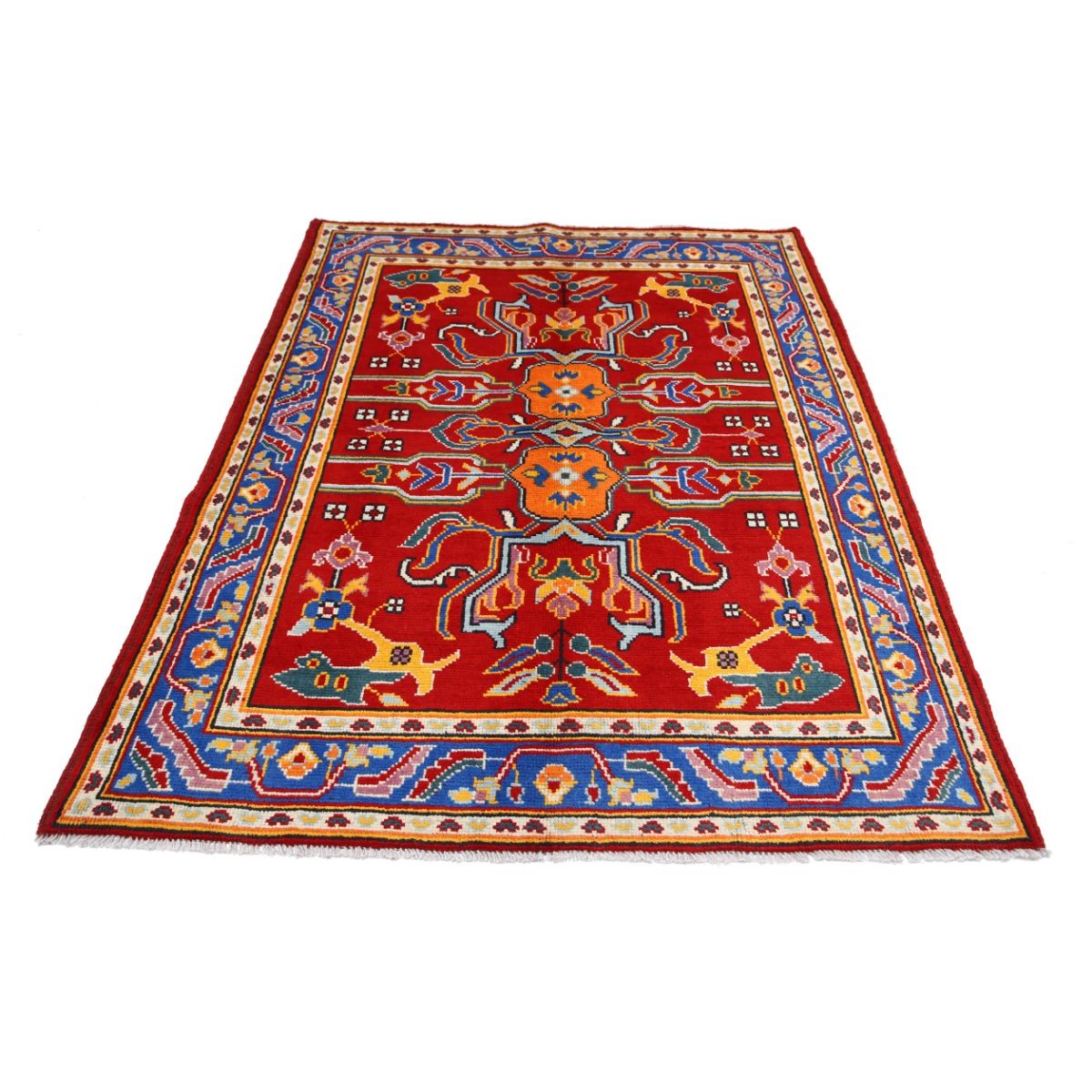 Revival 5x7 Handmade Double Knotted Washable Wool Rug - Colorful