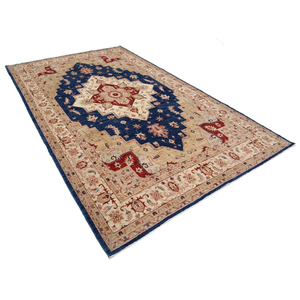 Heriz 7x11 Handmade Double Knotted Washable Wool Rug - Colorful