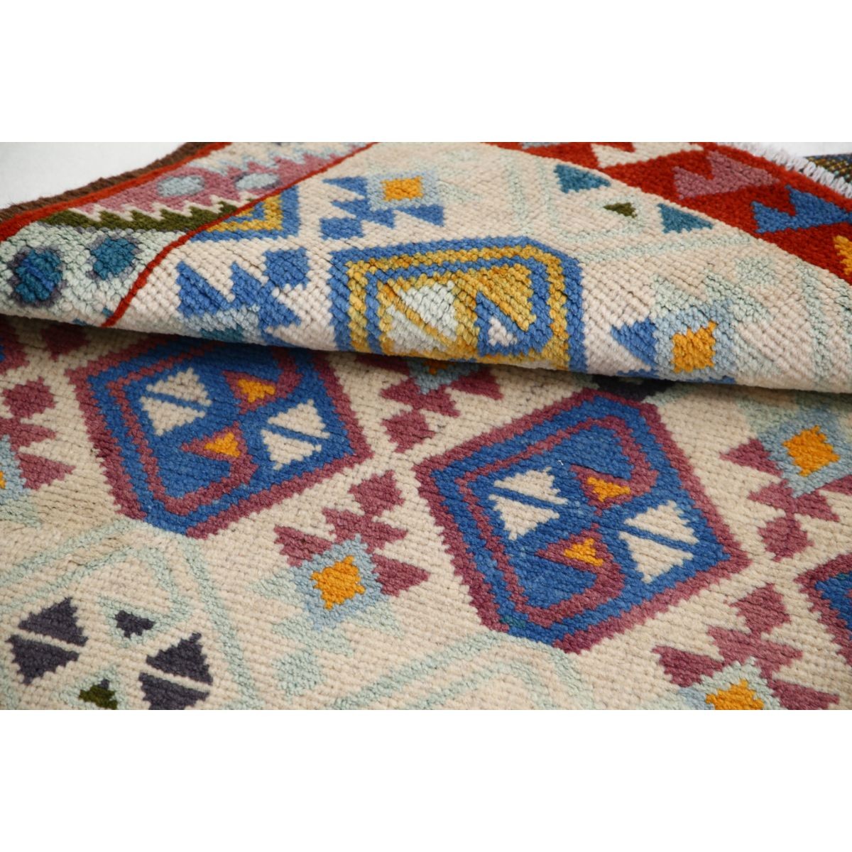 Revival 3x4 Handmade Double Knotted Washable Wool Rug - Colorful