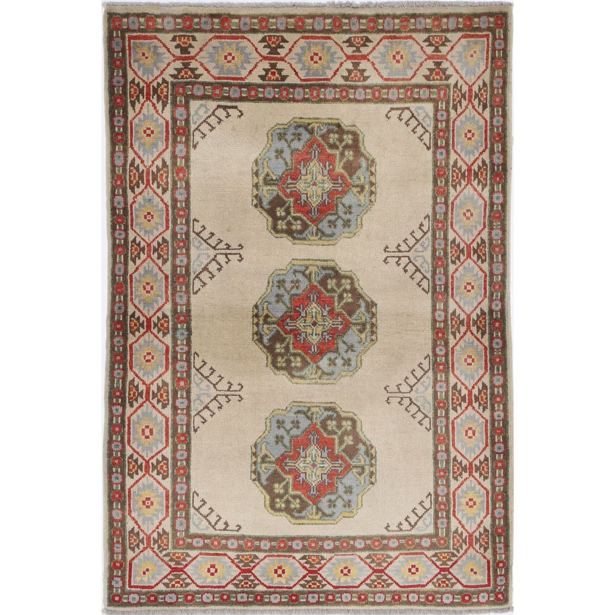 Revival 3x5 Handmade Double Knotted Washable Wool Rug - Colorful