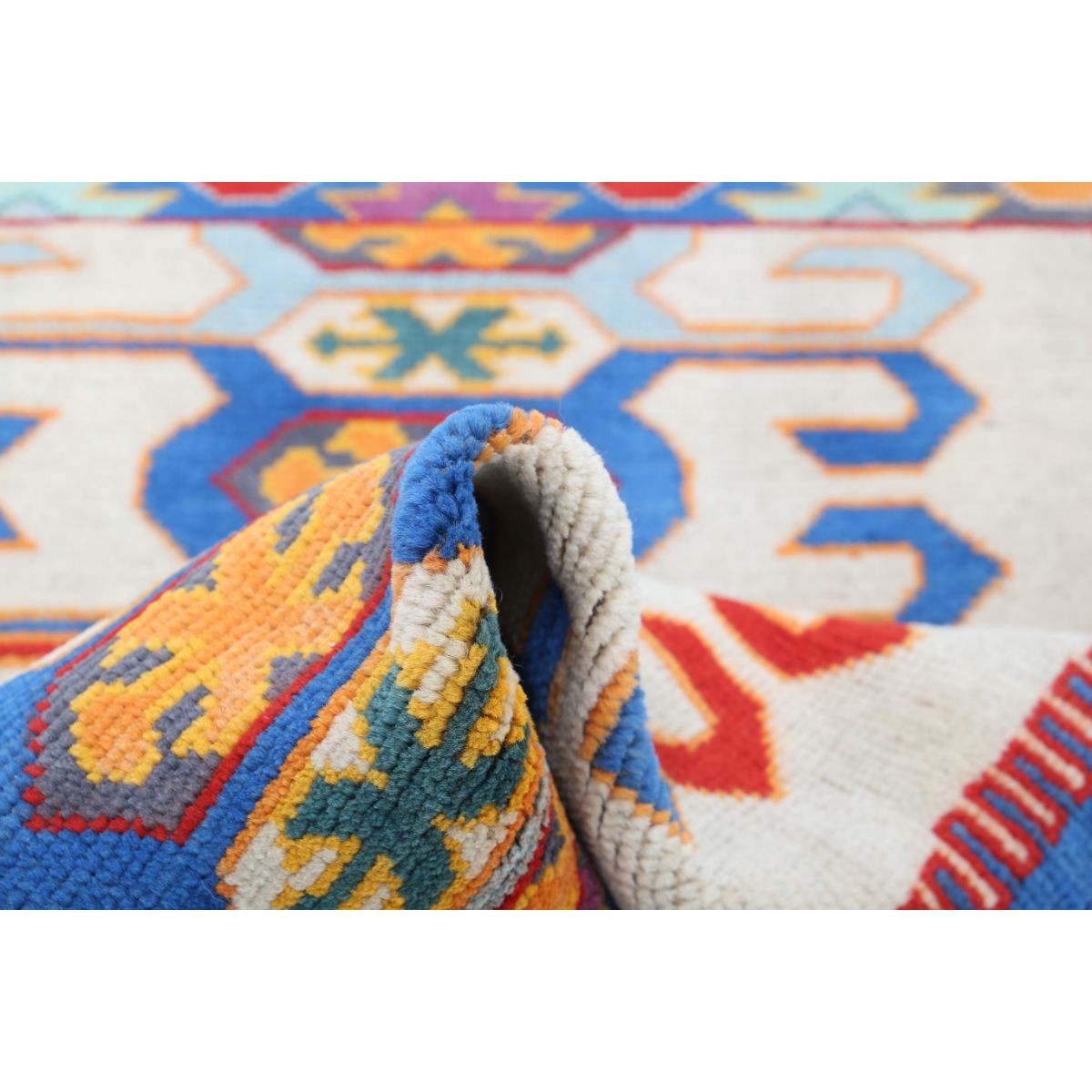 Revival 3x4 Handmade Double Knotted Washable Wool Rug - Colorful