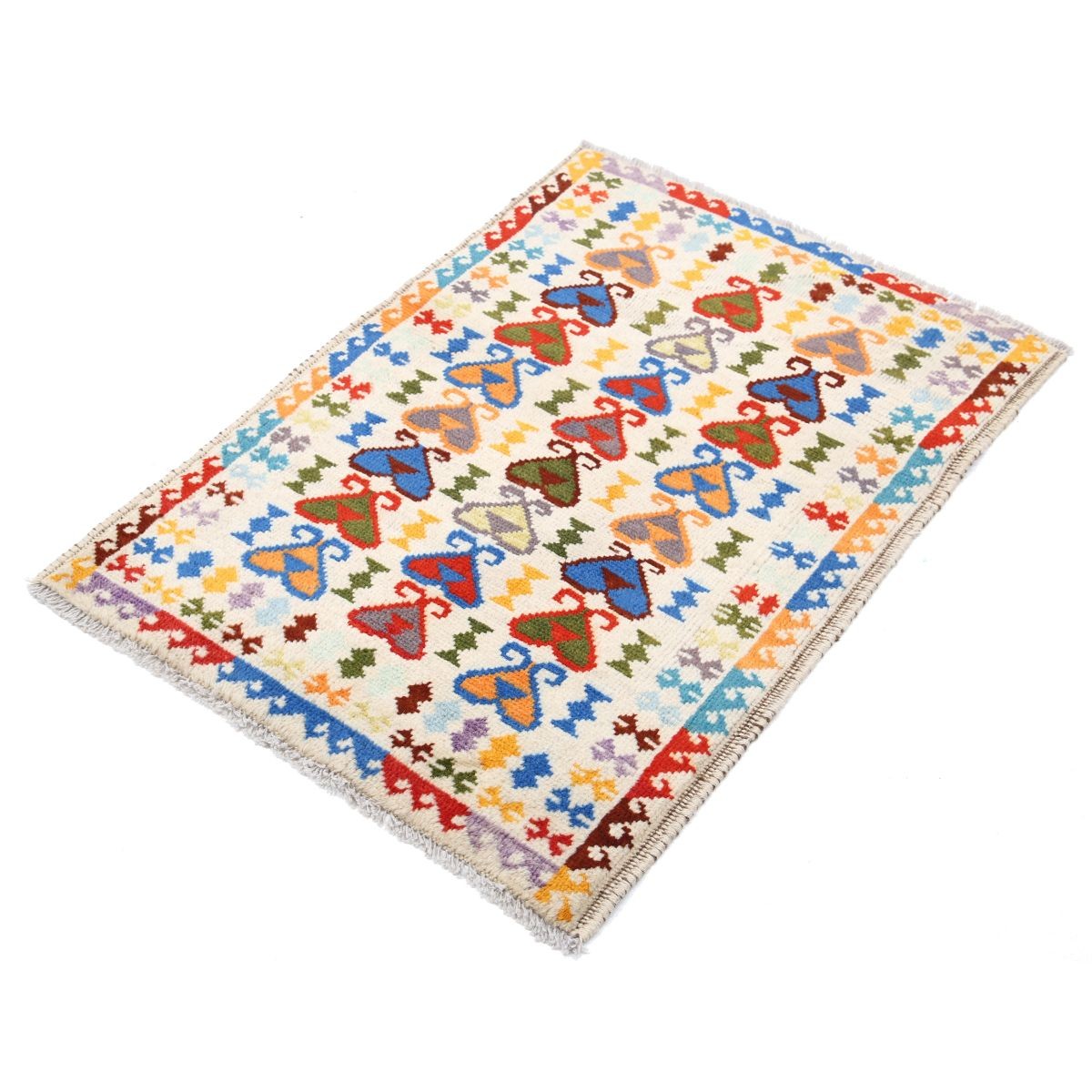 Revival 3x4 Handmade Double Knotted Washable Wool Rug - Colorful