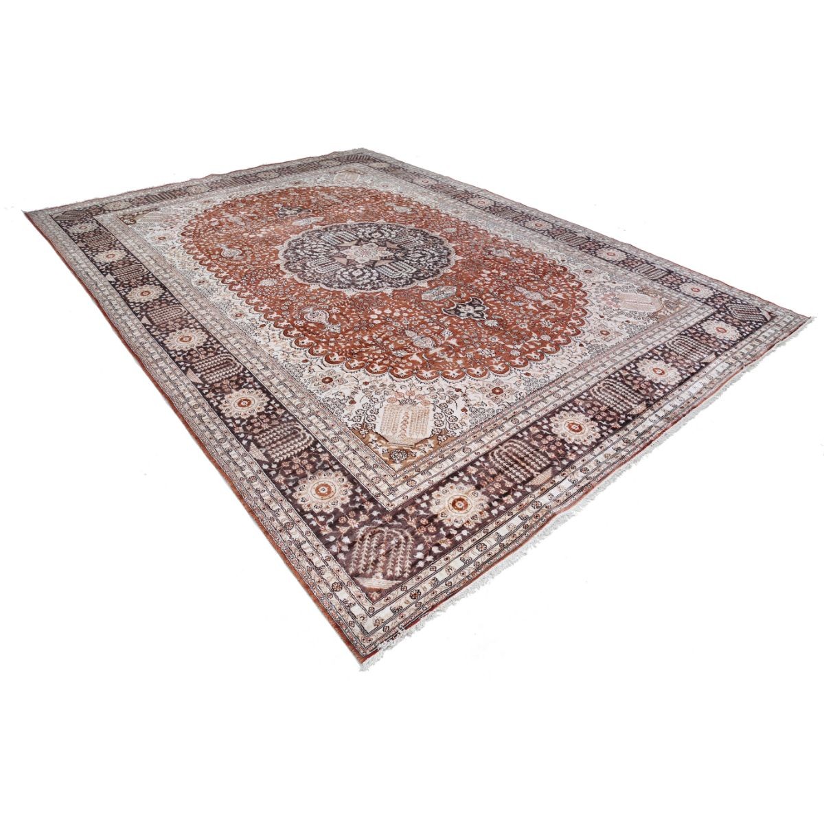 Heritage 10x14 Handmade Double Knotted Washable Silk Rug - Colorful