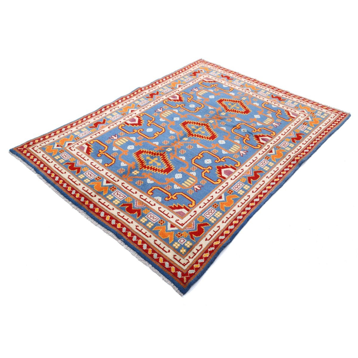 Revival 5x7 Handmade Double Knotted Washable Wool Rug - Colorful