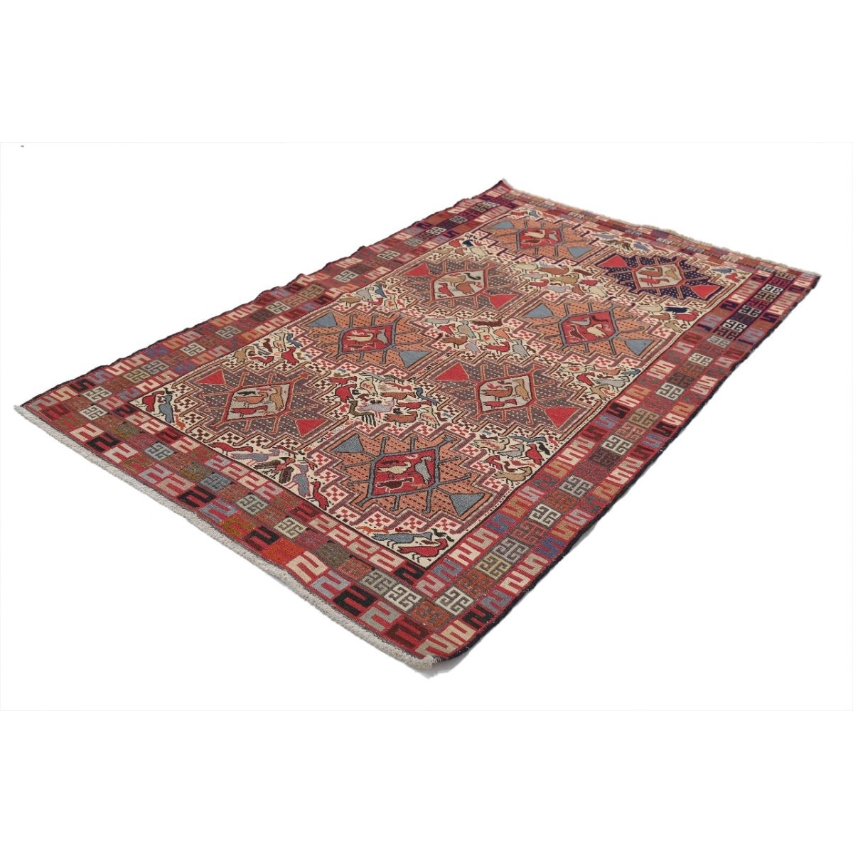 Silki 4x6 Hand Woven Washable Silk Rug - Colorful