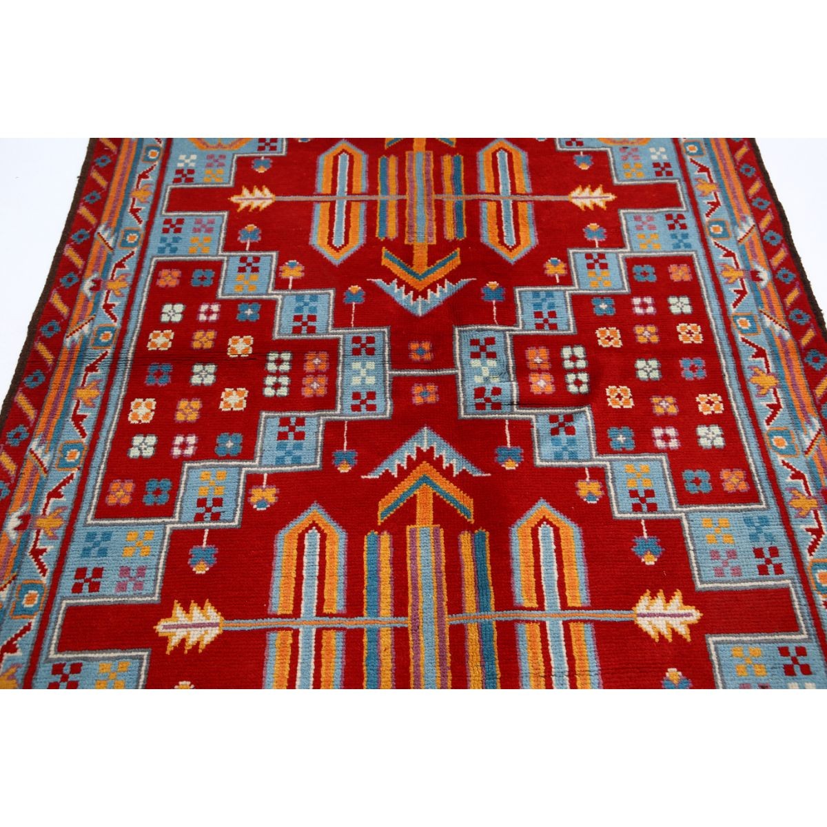 Revival 5x7 Handmade Double Knotted Washable Wool Rug - Colorful