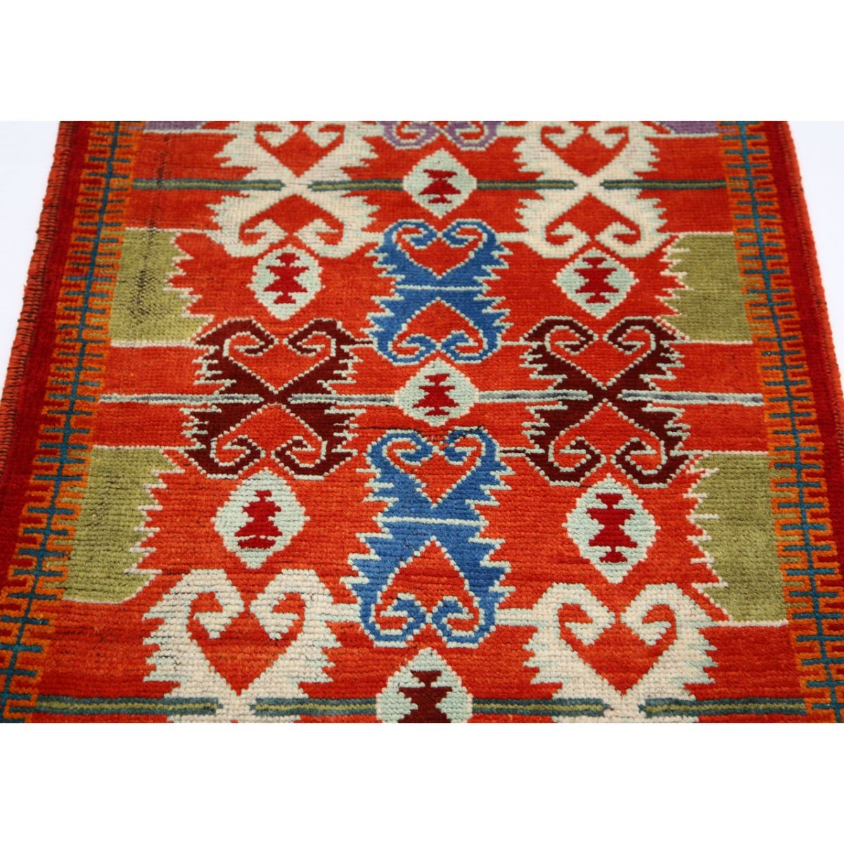 Revival 3x4 Handmade Double Knotted Washable Wool Rug - Colorful