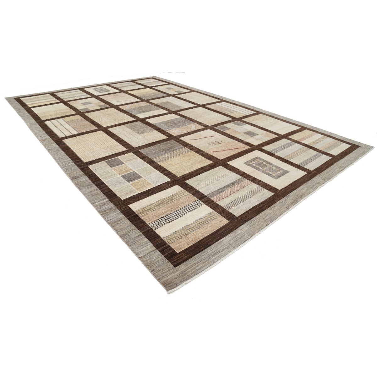 Modcar 12x17 Handmade Double Knotted Washable Wool Rug - Colorful