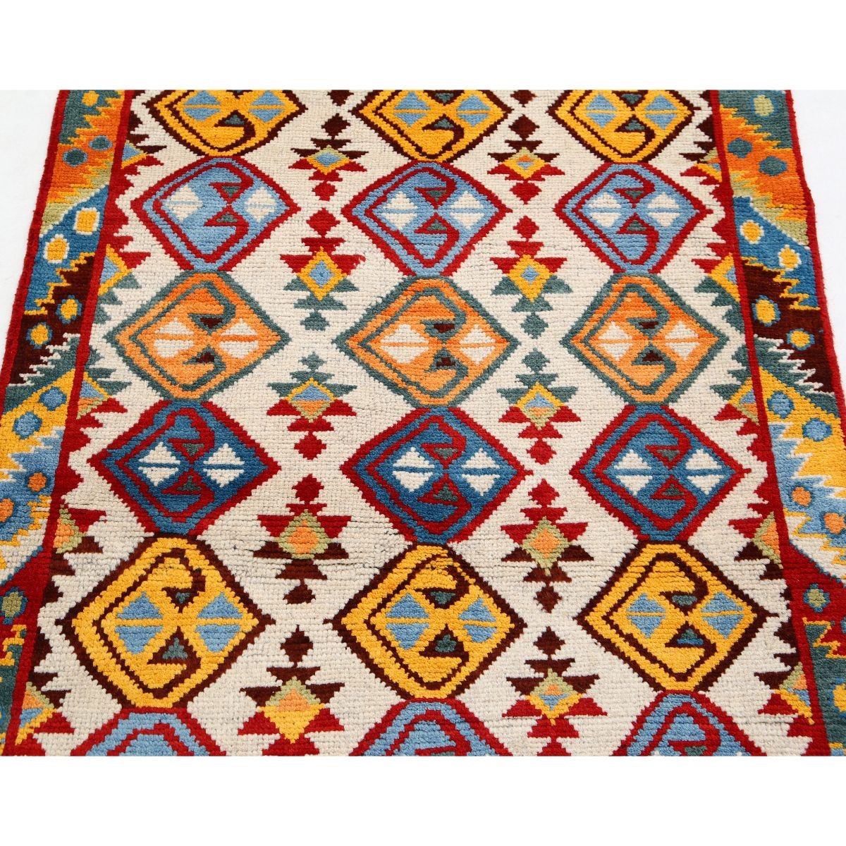 Revival 3x5 Handmade Double Knotted Washable Wool Rug - Colorful