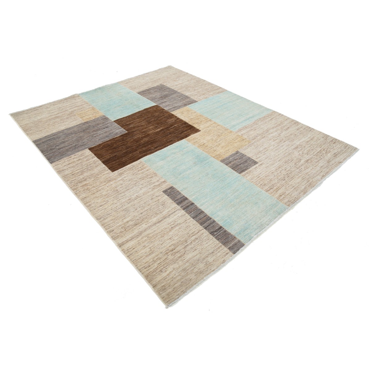 Modcar 7x8 Handmade Double Knotted Washable Wool Rug - Colorful
