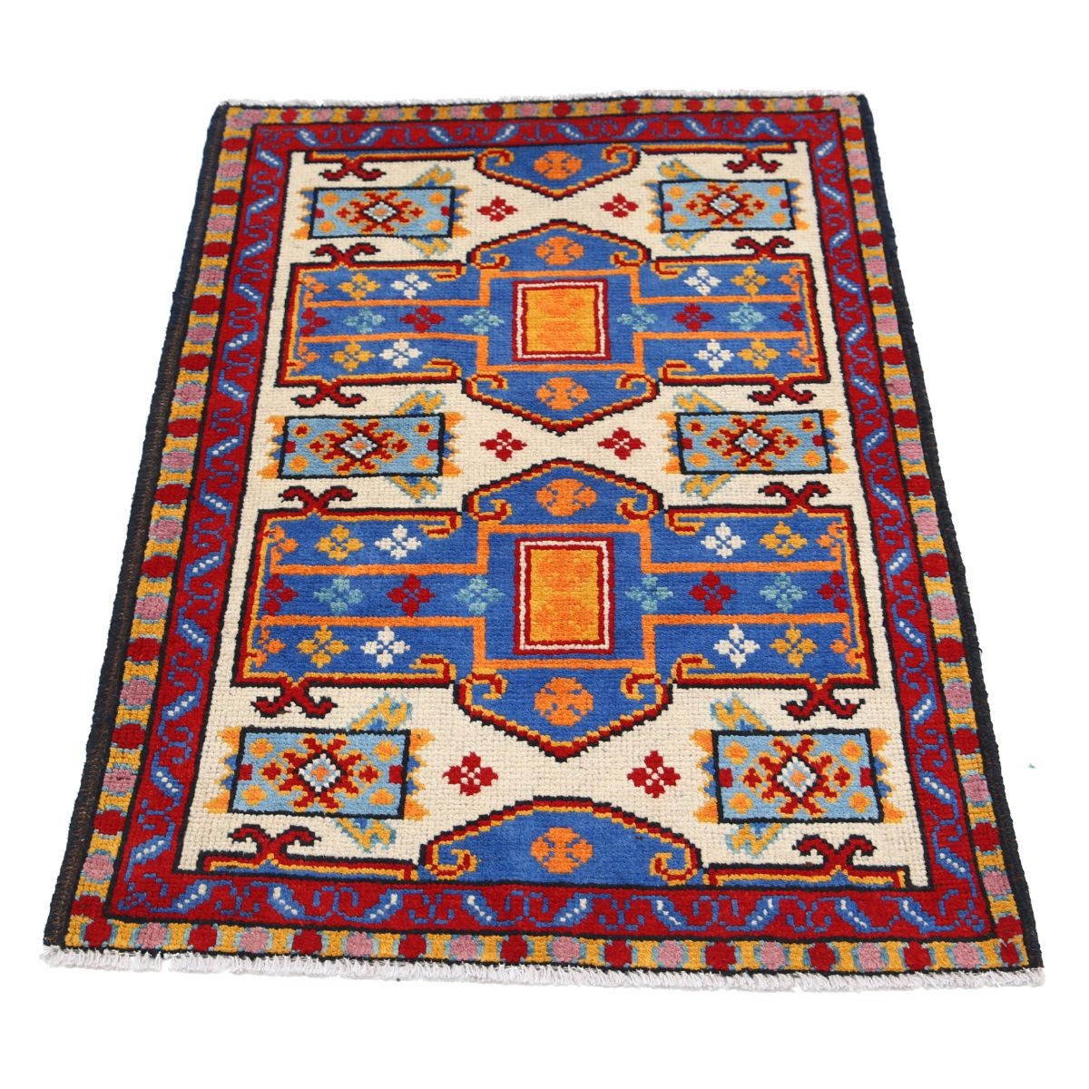 Revival 3x4 Handmade Double Knotted Washable Wool Rug - Colorful