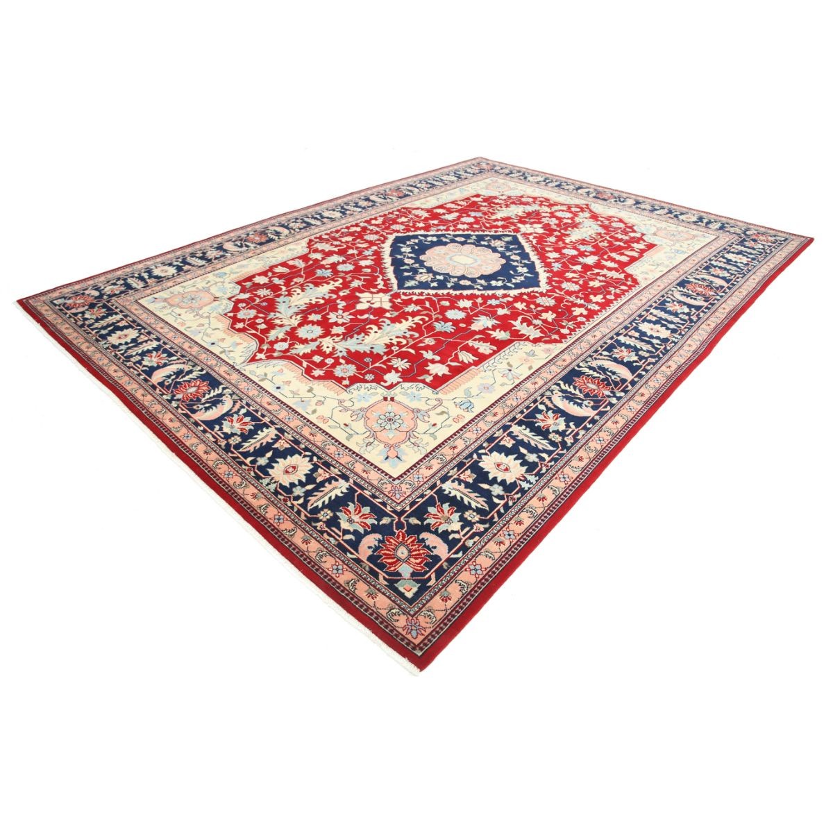 Heriz 10x14 Handmade Double Knotted Washable Wool Rug - Colorful