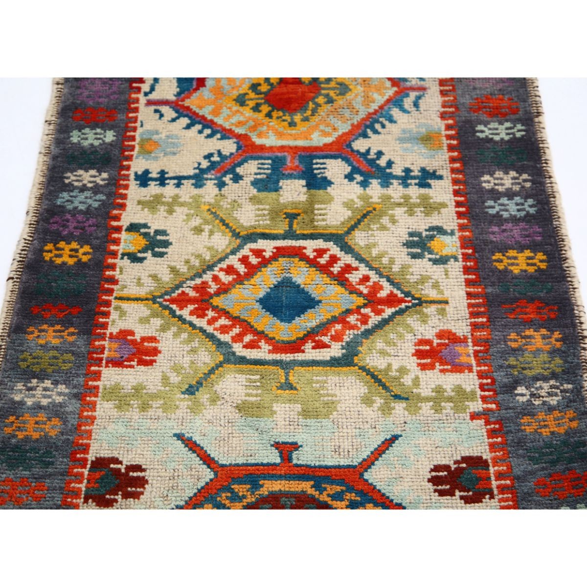 Revival 3x4 Handmade Double Knotted Washable Wool Rug - Colorful