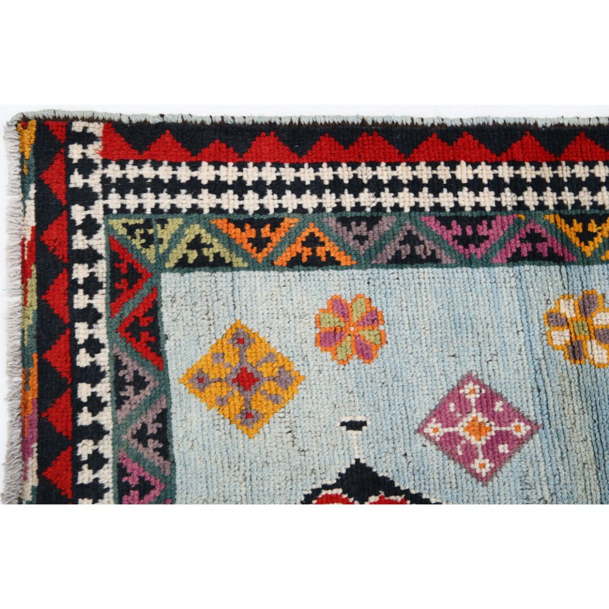 Revival 4x5 Handmade Double Knotted Washable Wool Rug - Colorful