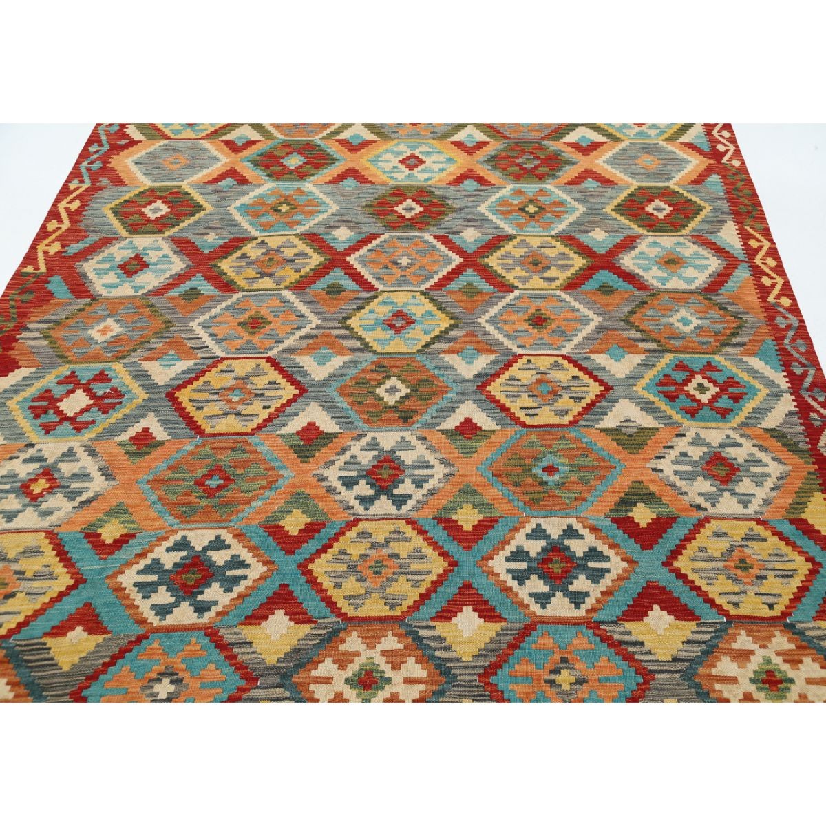 Maimana 7x10 Hand Woven Washable Wool Rug - Colorful