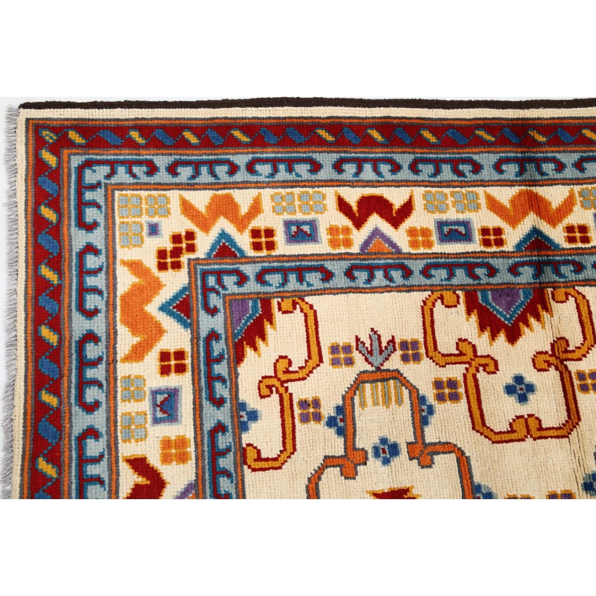 Revival 6x8 Handmade Double Knotted Washable Wool Rug - Colorful
