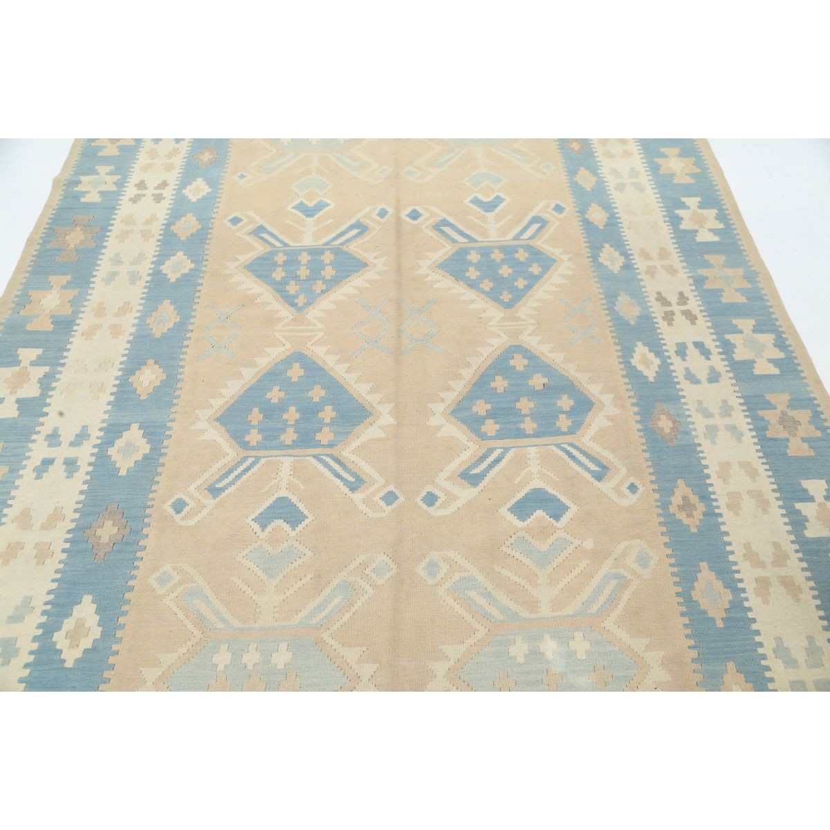 Kafkaas 7x10 Hand Woven Washable Wool Rug - Soft Hues