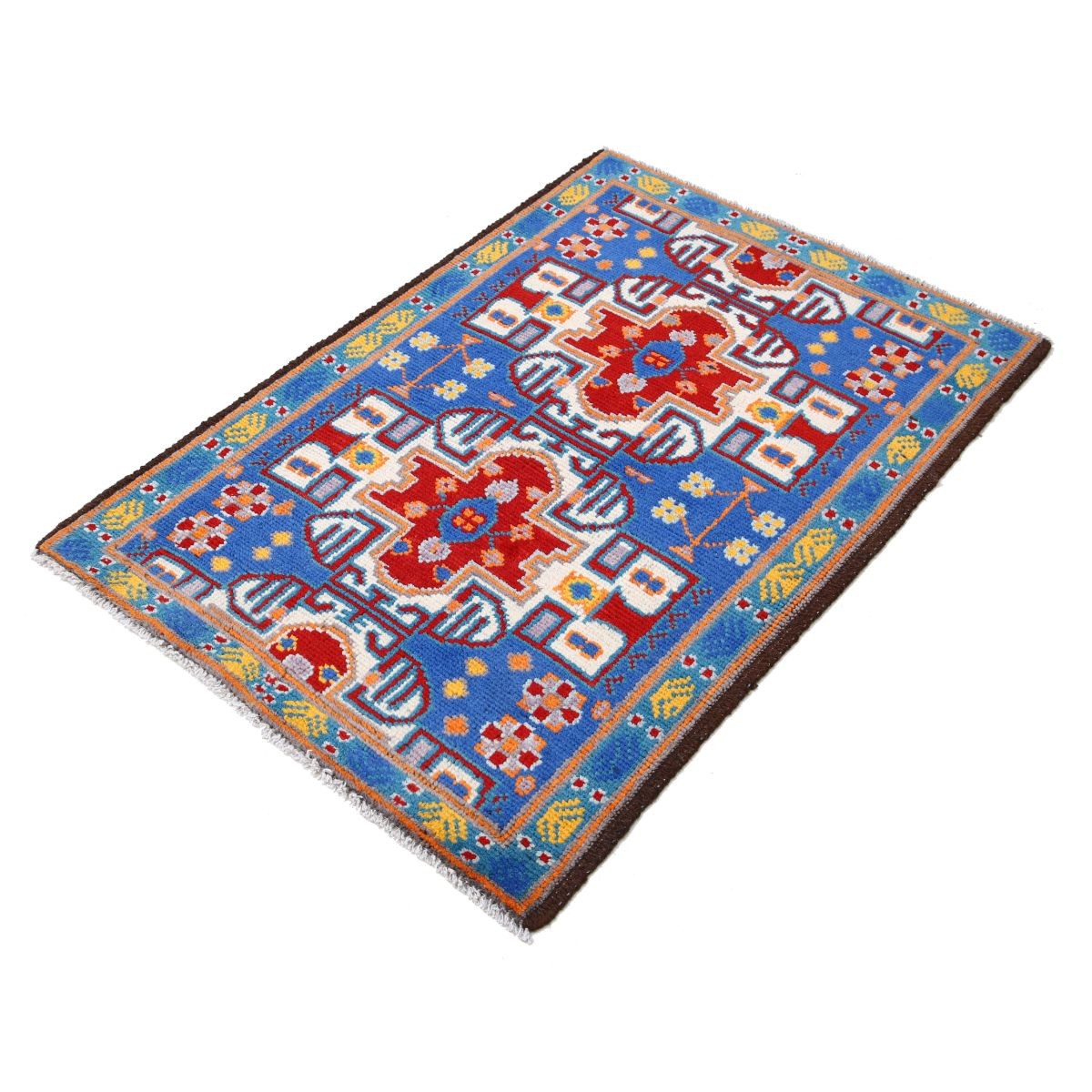 Revival 3x4 Handmade Double Knotted Washable Wool Rug - Colorful