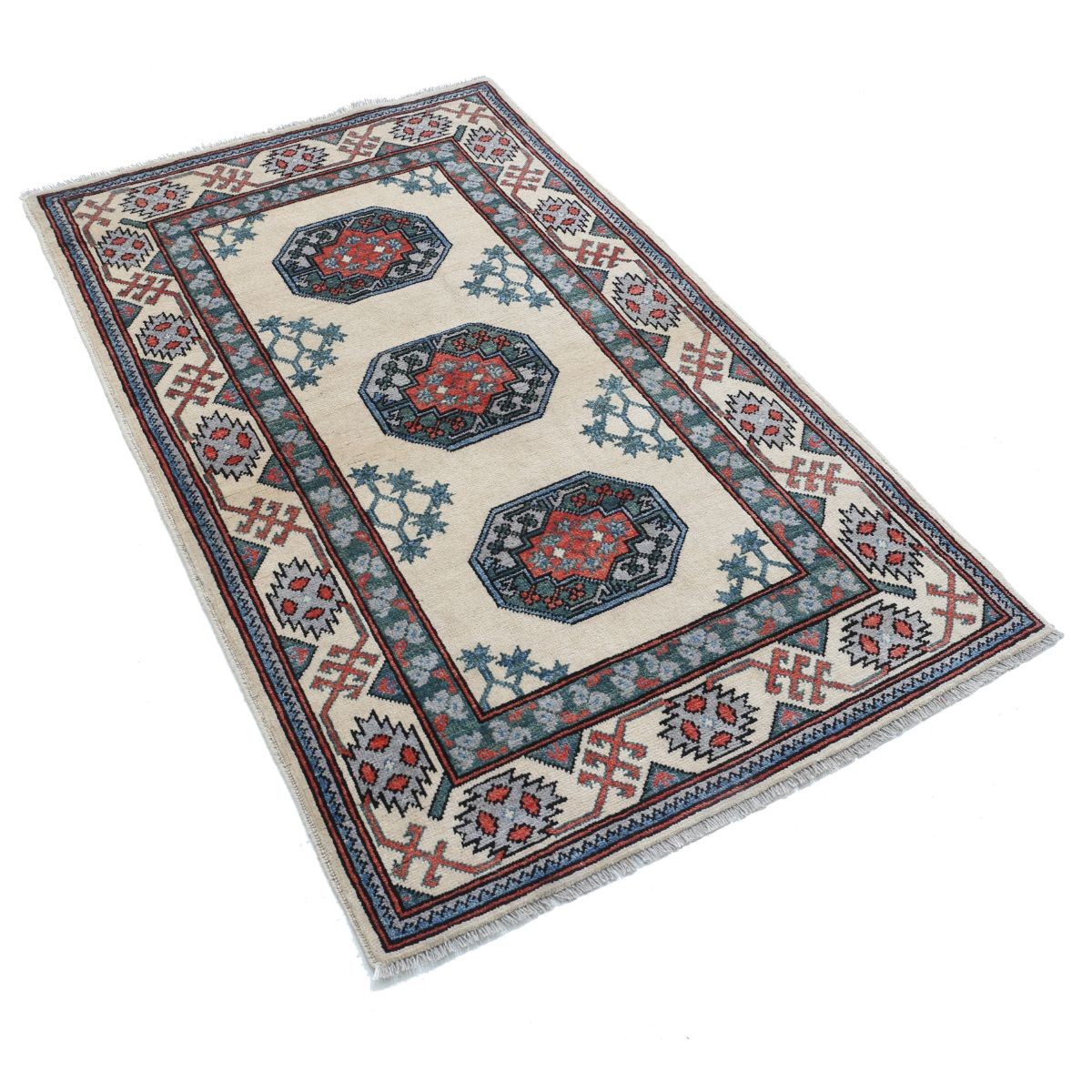 Revival 3x5 Handmade Double Knotted Washable Wool Rug - Colorful