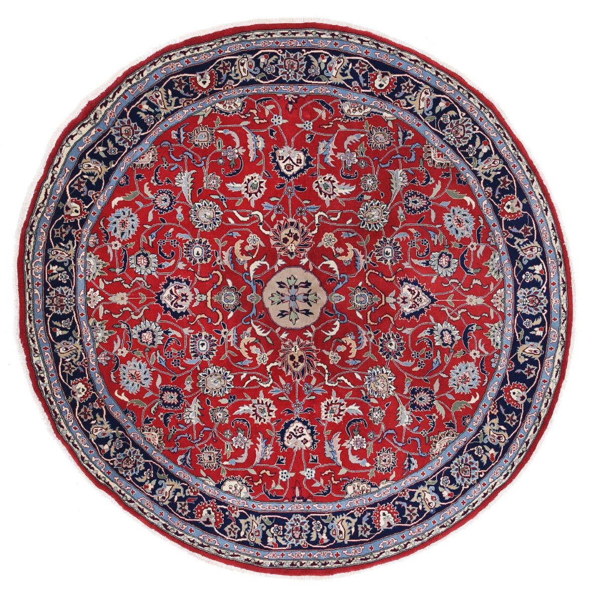 Heritage 6x7 Handmade Double Knotted Washable Wool Round Rug - Colorful