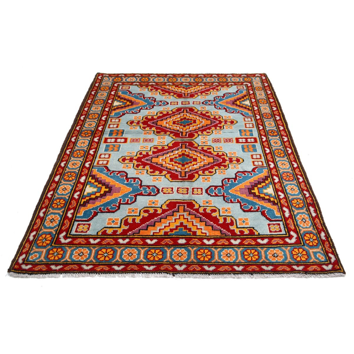 Revival 5x7 Handmade Double Knotted Washable Wool Rug - Colorful