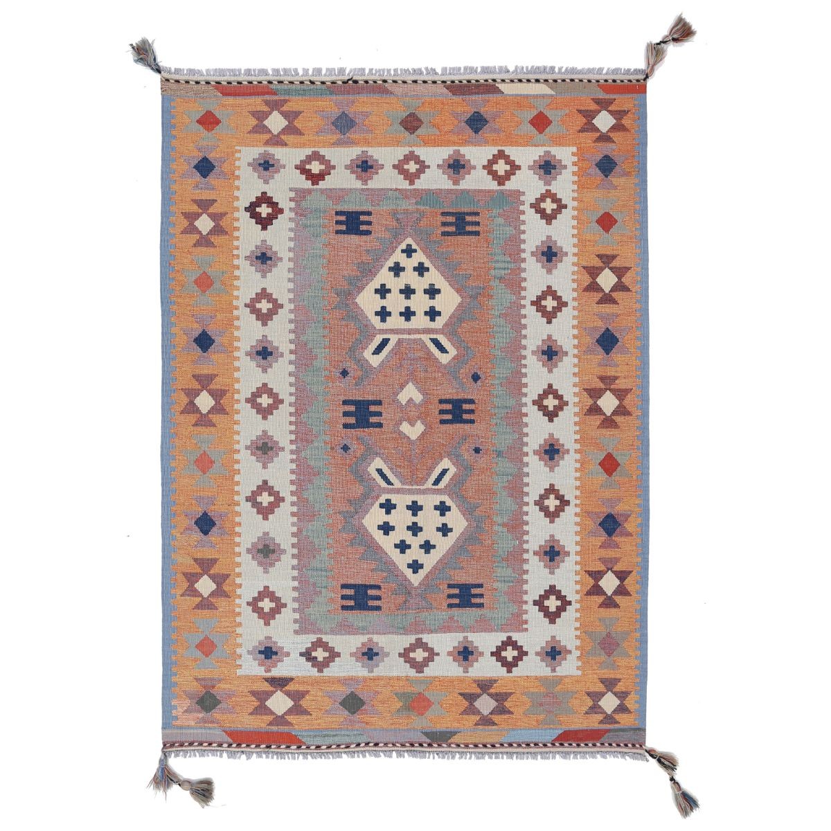Kafkaas 5x7 Hand Woven Washable Wool Rug - Colorful
