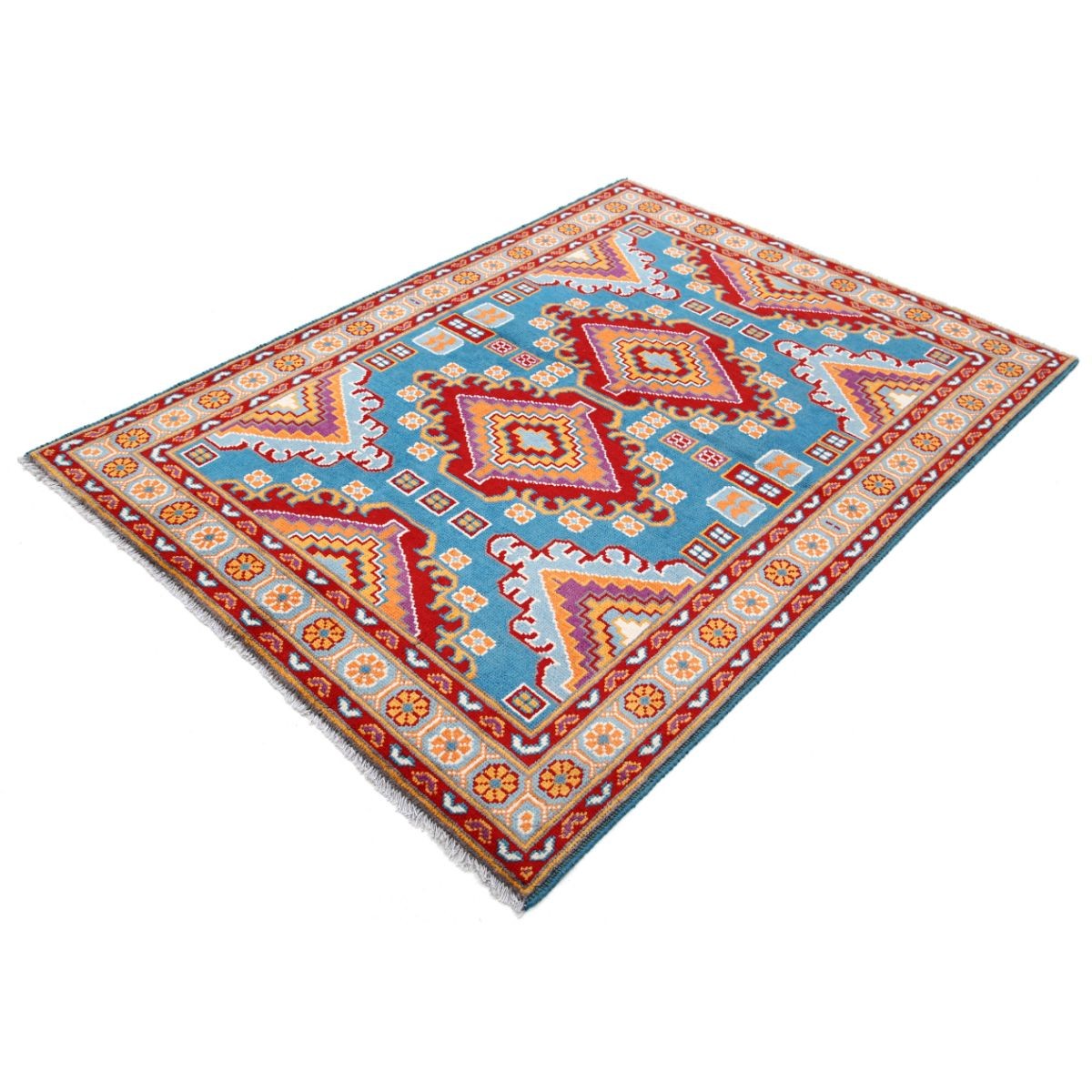 Revival 5x7 Handmade Double Knotted Washable Wool Rug - Colorful
