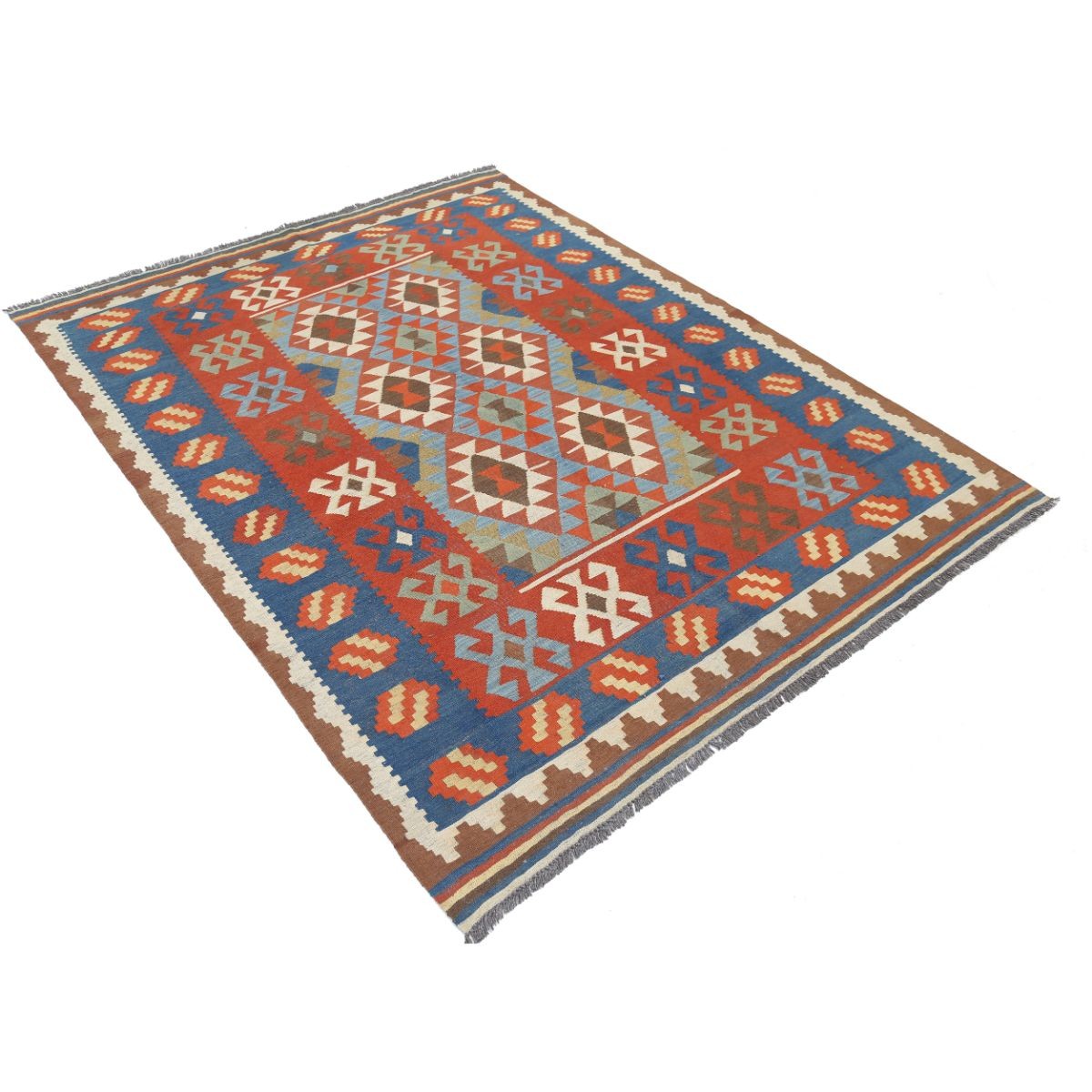 Kafkaas 5x7 Hand Woven Washable Wool Rug - Colorful