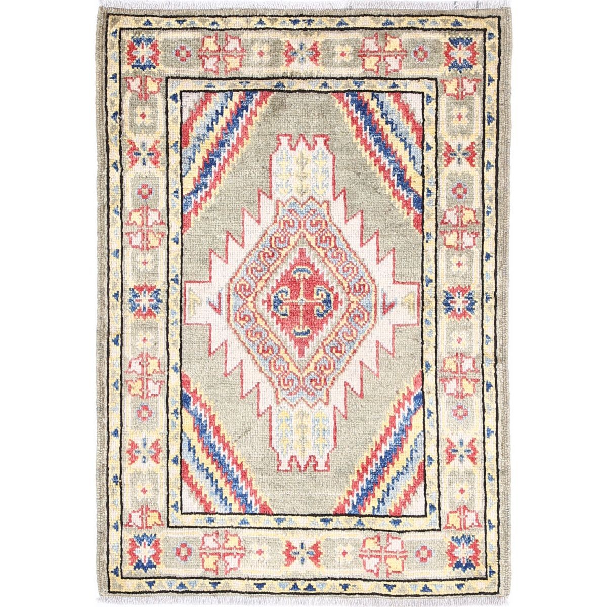 Revival 2x3 Handmade Double Knotted Washable Wool Rug - Colorful