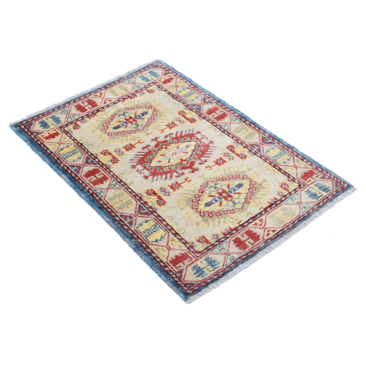 Revival 2x3 Handmade Double Knotted Washable Wool Rug - Colorful