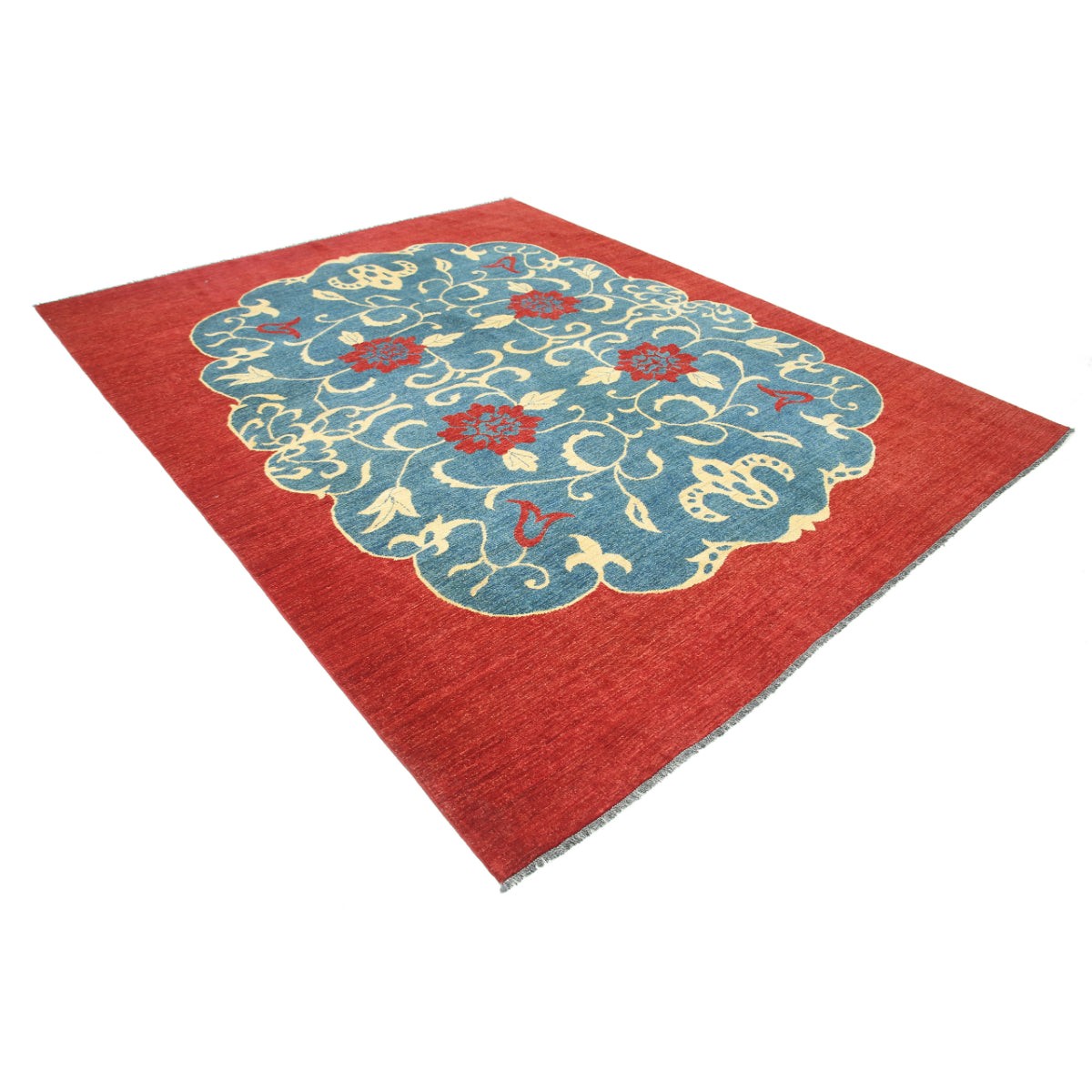 Modcar 8x10 Handmade Double Knotted Washable Wool Rug - Colorful