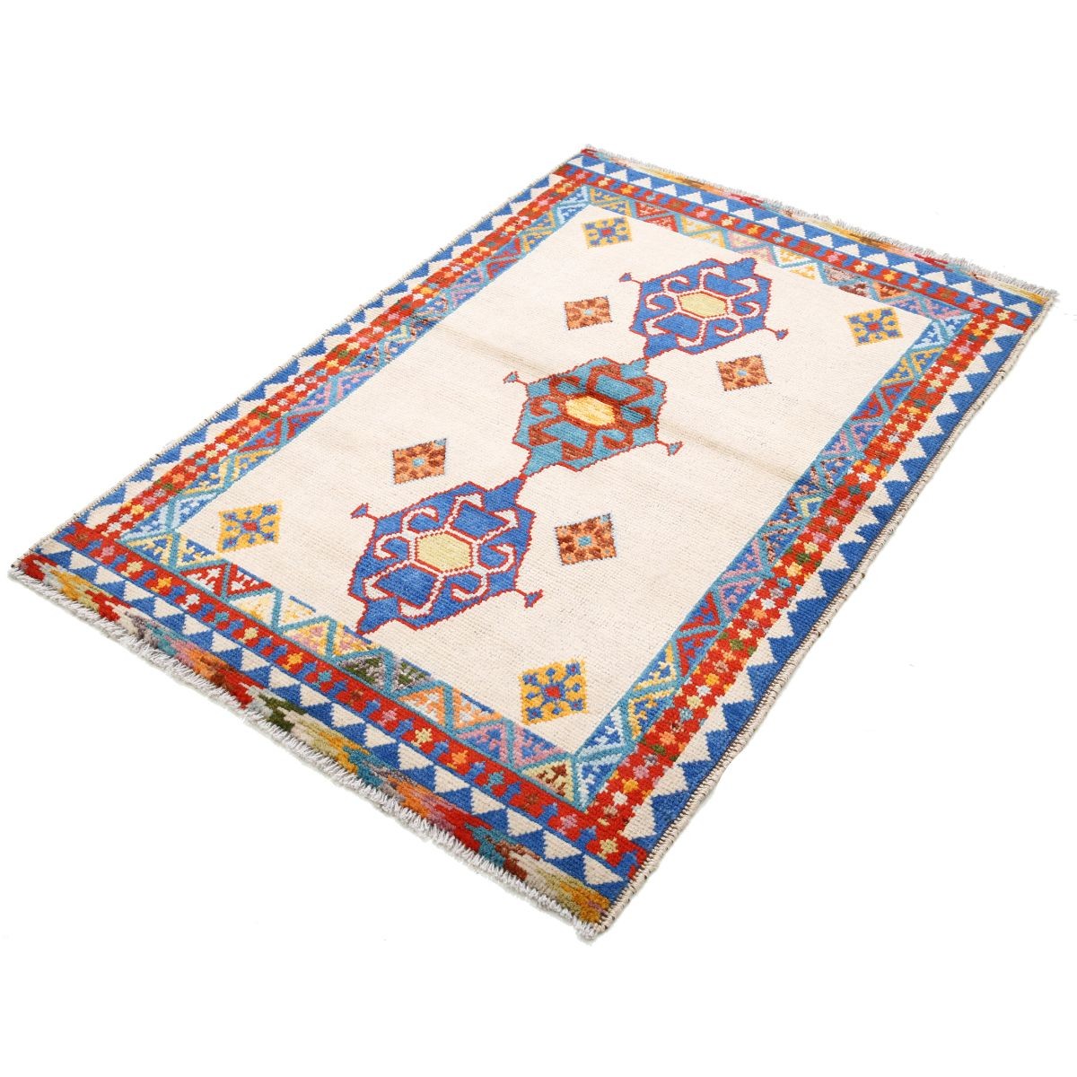 Revival 3x5 Handmade Double Knotted Washable Wool Rug - Colorful