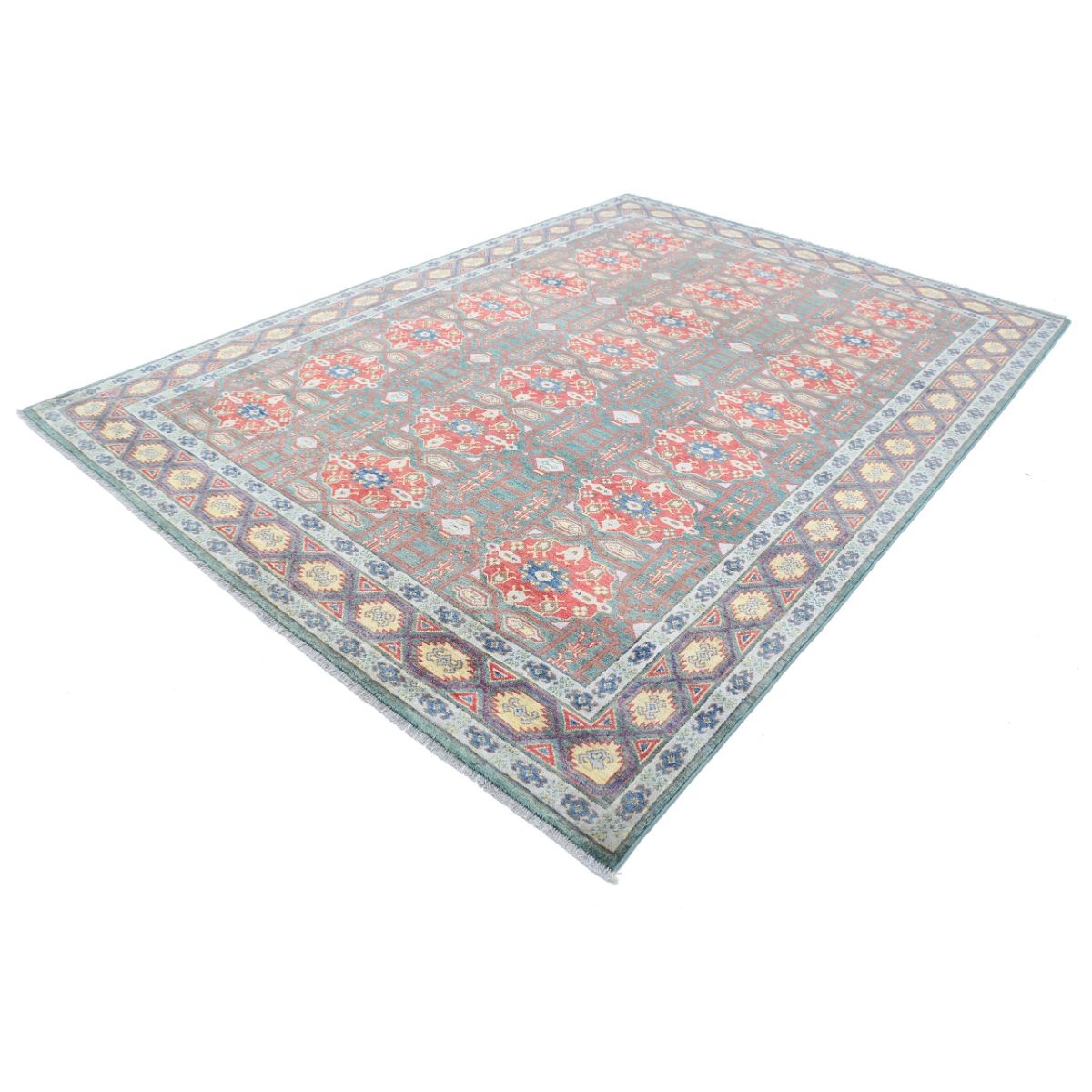 Revival 8x11 Handmade Double Knotted Washable Wool Rug - Colorful