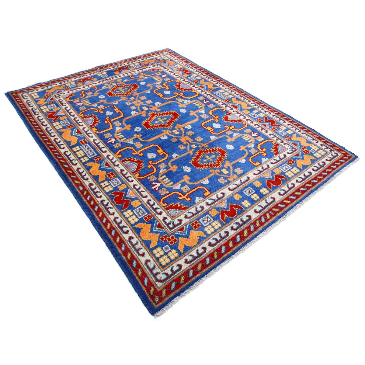 Revival 6x8 Handmade Double Knotted Washable Wool Rug - Colorful