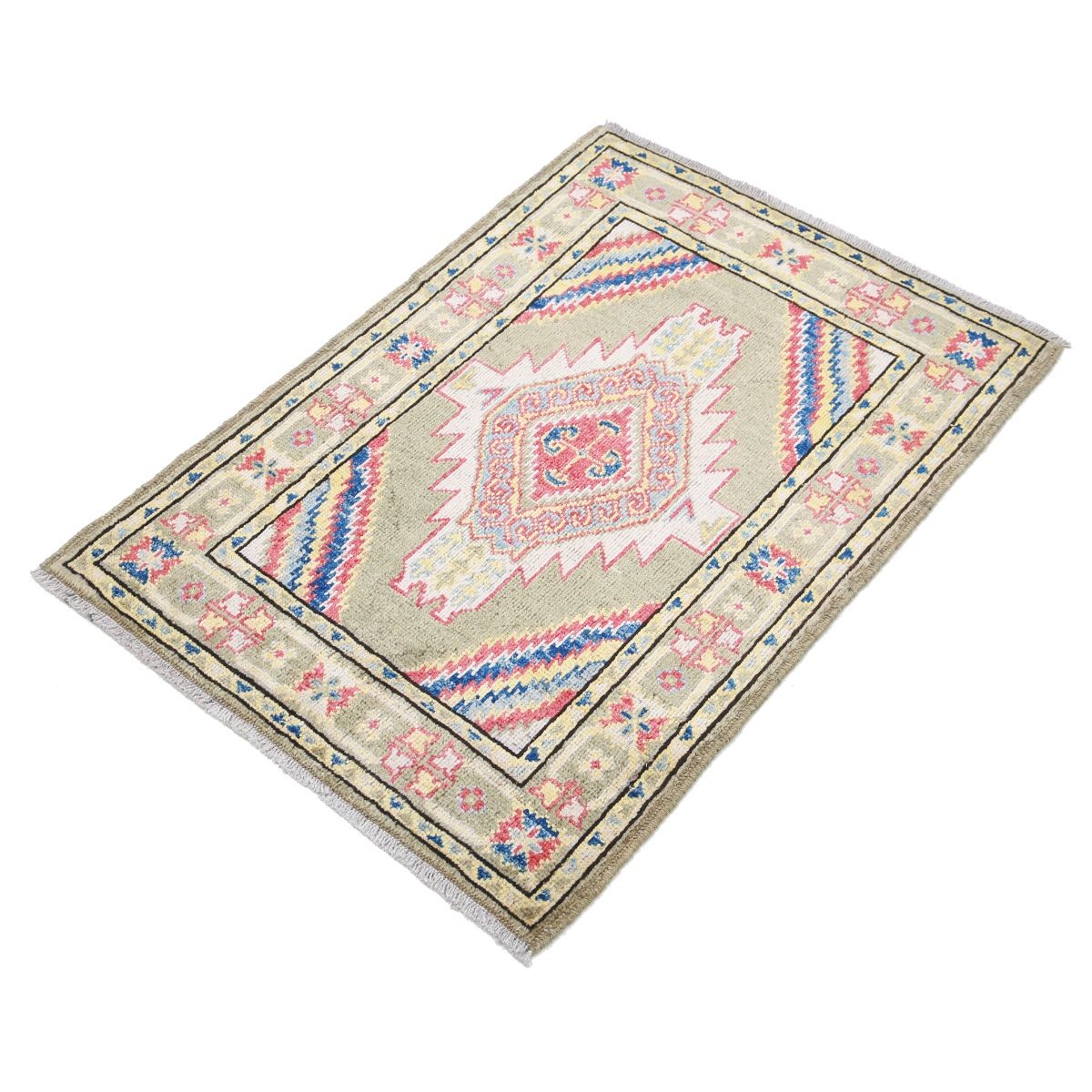 Revival 2x3 Handmade Double Knotted Washable Wool Rug - Colorful