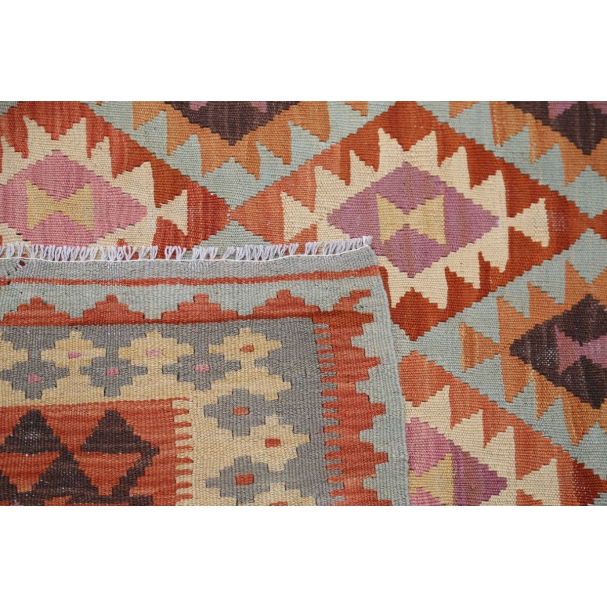 Kafkaas 6x10 Hand Woven Washable Wool Rug - Colorful