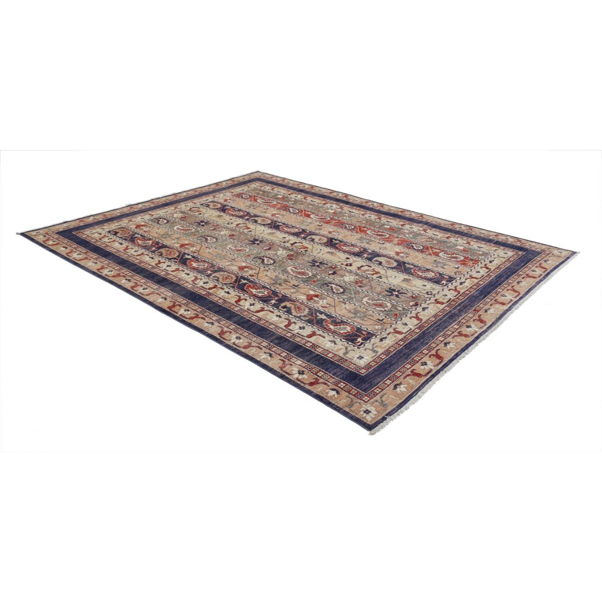Shaal 8x10 Handmade Double Knotted Washable Wool Rug - Colorful