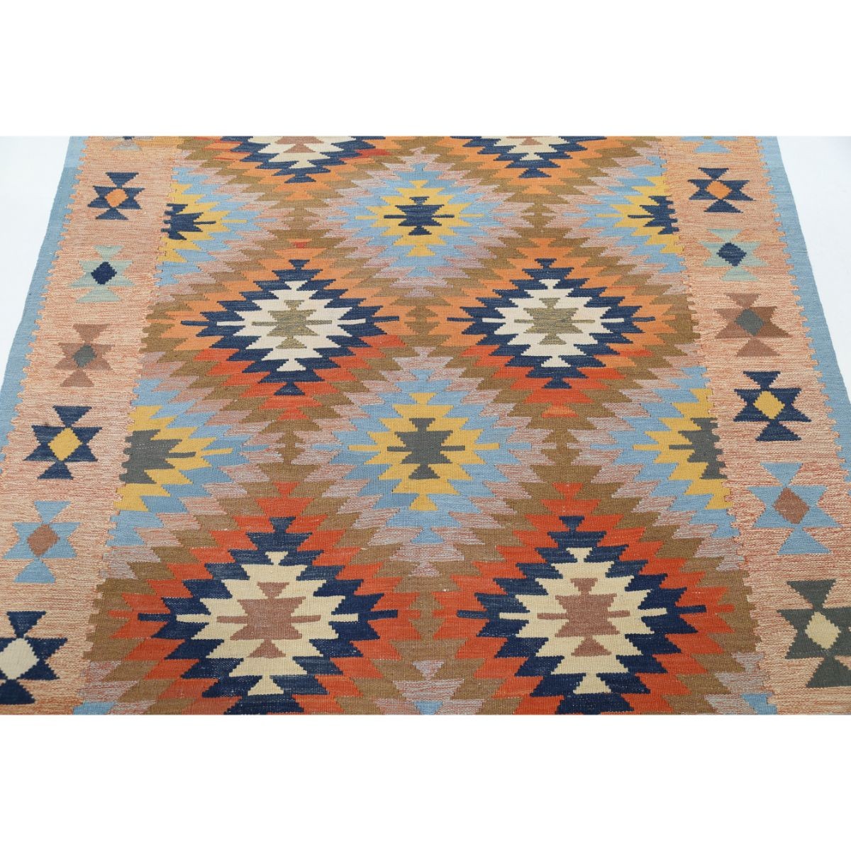 Kafkaas 5x7 Hand Woven Washable Wool Rug - Colorful
