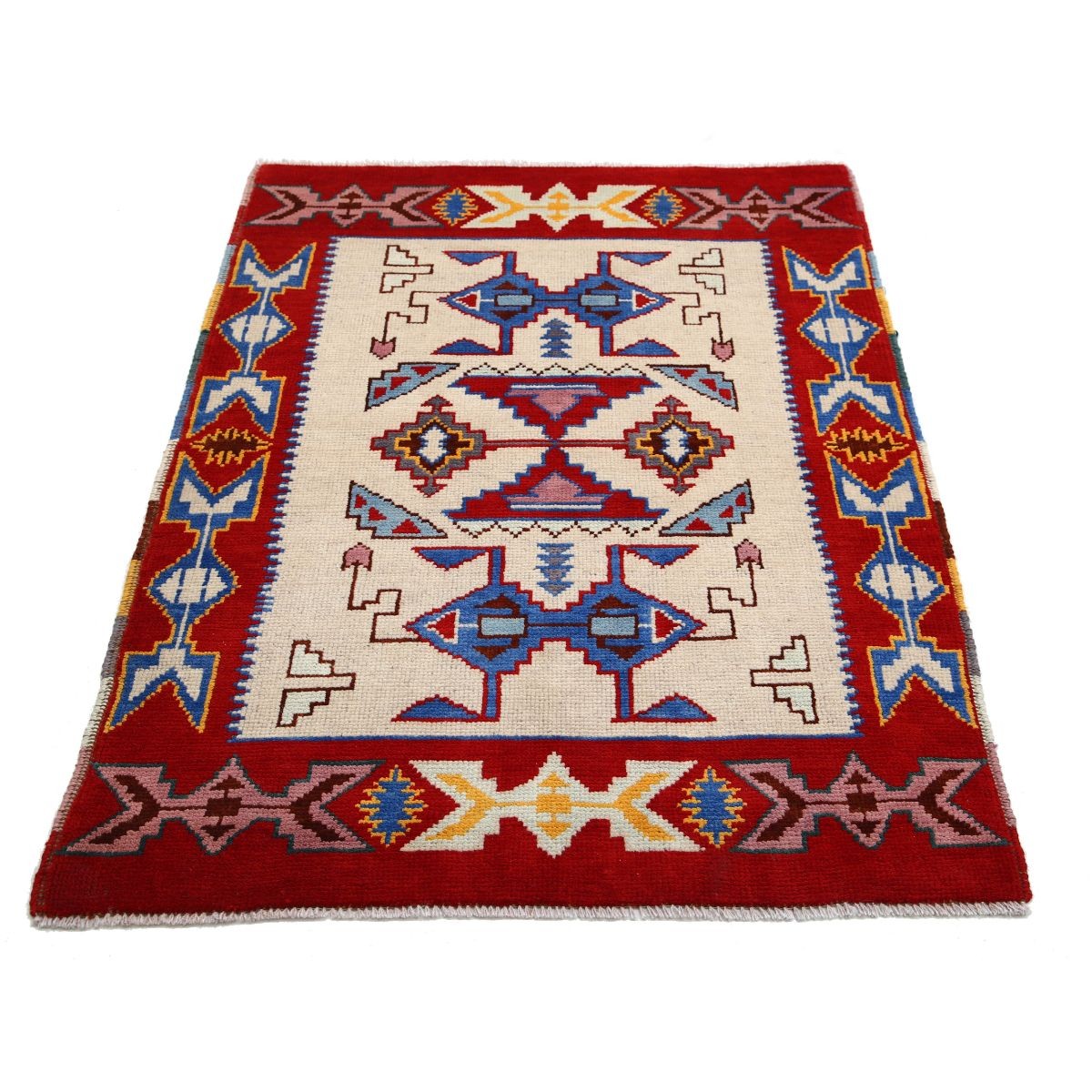 Revival 3x5 Handmade Double Knotted Washable Wool Rug - Colorful