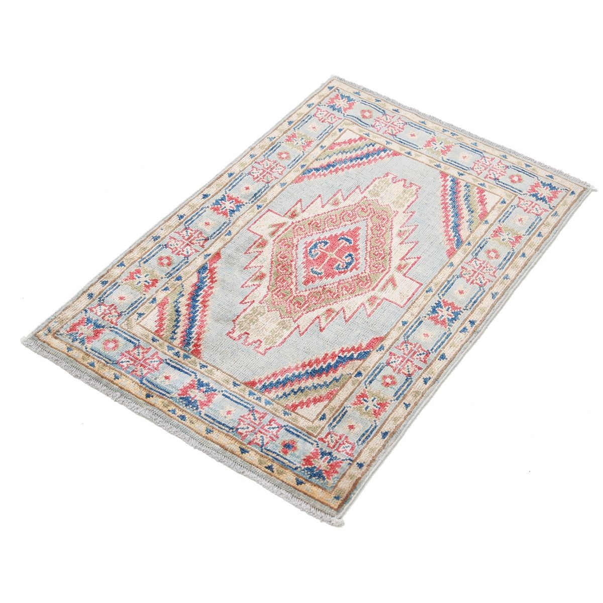 Revival 2x3 Handmade Double Knotted Washable Wool Rug - Colorful