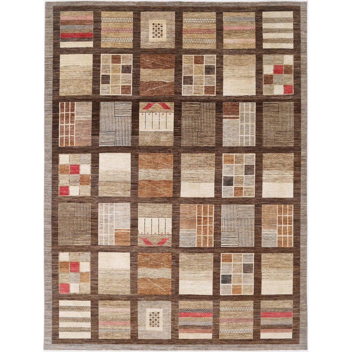 Modcar 12x16 Handmade Double Knotted Washable Wool Rug - Colorful