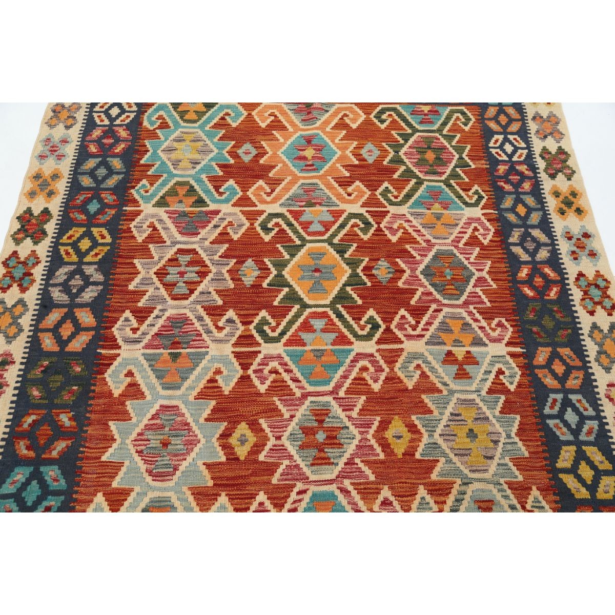 Maimana 5x7 Hand Woven Washable Wool Rug - Colorful