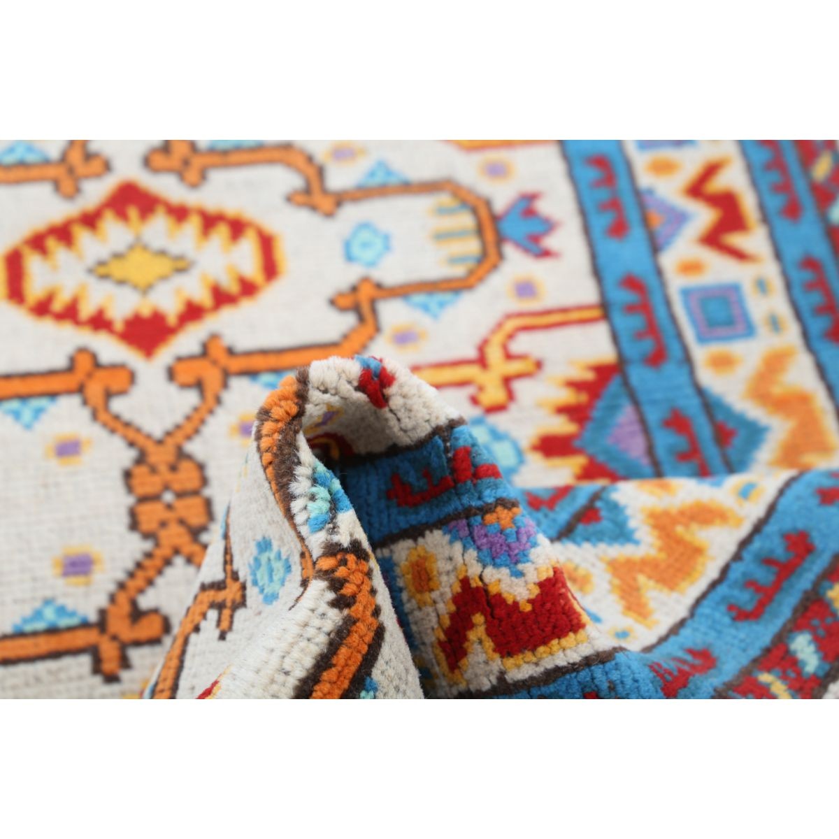 Revival 3x5 Handmade Double Knotted Washable Wool Rug - Colorful