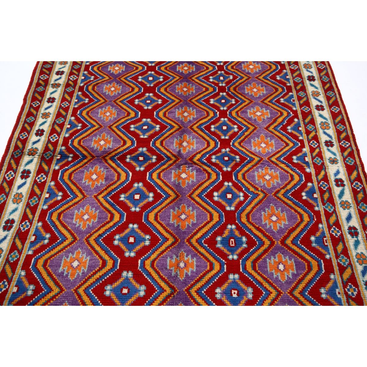 Revival 5x7 Handmade Double Knotted Washable Wool Rug - Colorful