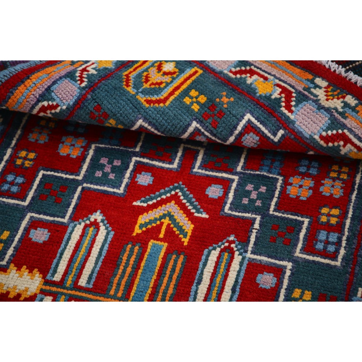 Revival 3x4 Handmade Double Knotted Washable Wool Rug - Colorful